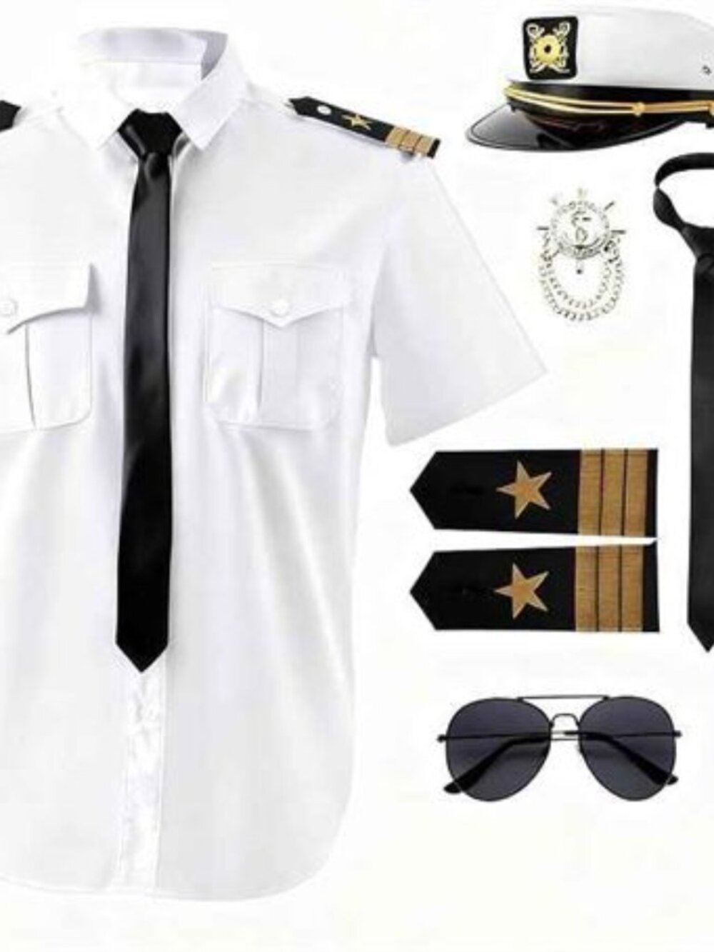 NWT 7pc Yacht Captain Sailor Costume Set (L)